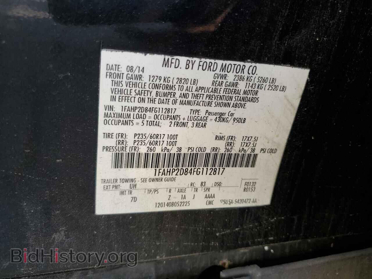 2015 FORD TAURUS - VIN: 1FAHP2D84FG112817 - Фото 13