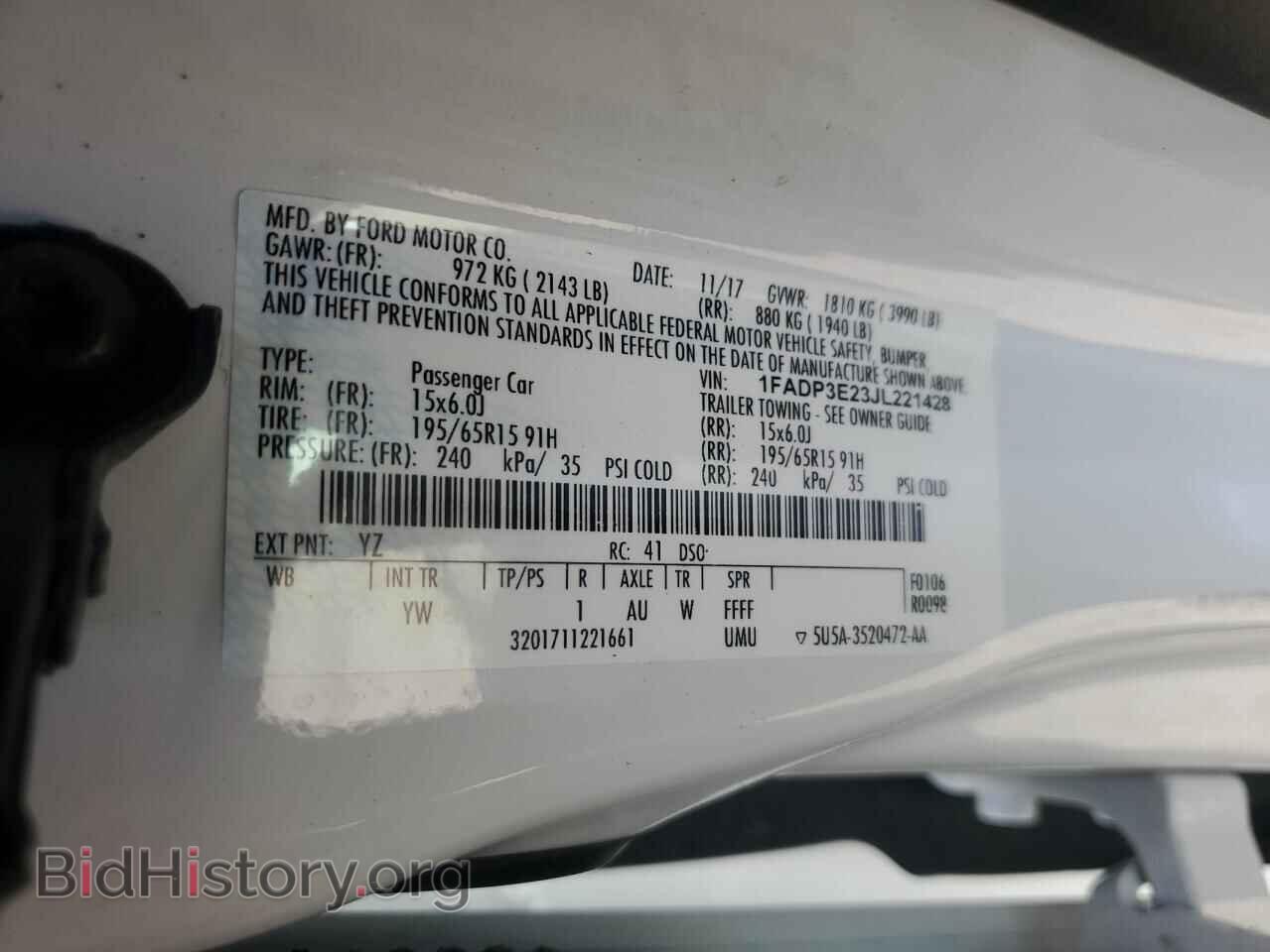 2018 FORD FOCUS - VIN: 1FADP3E23JL221428 - Фото 12