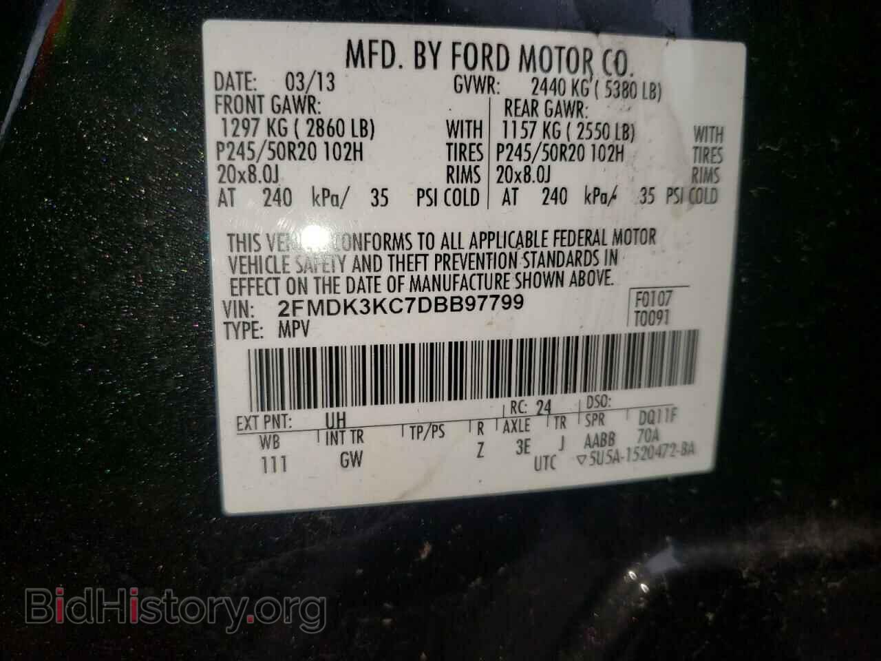 2013 FORD EDGE - VIN: 2FMDK3KC7DBB97799 - Photo 10