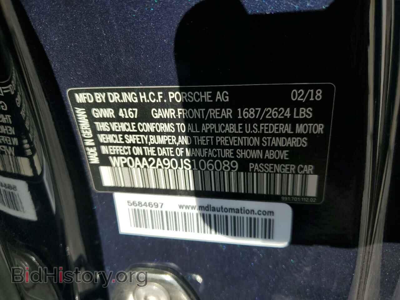 2018 PORSCHE 911 - VIN: WP0AA2A90JS106089 - Фото 12