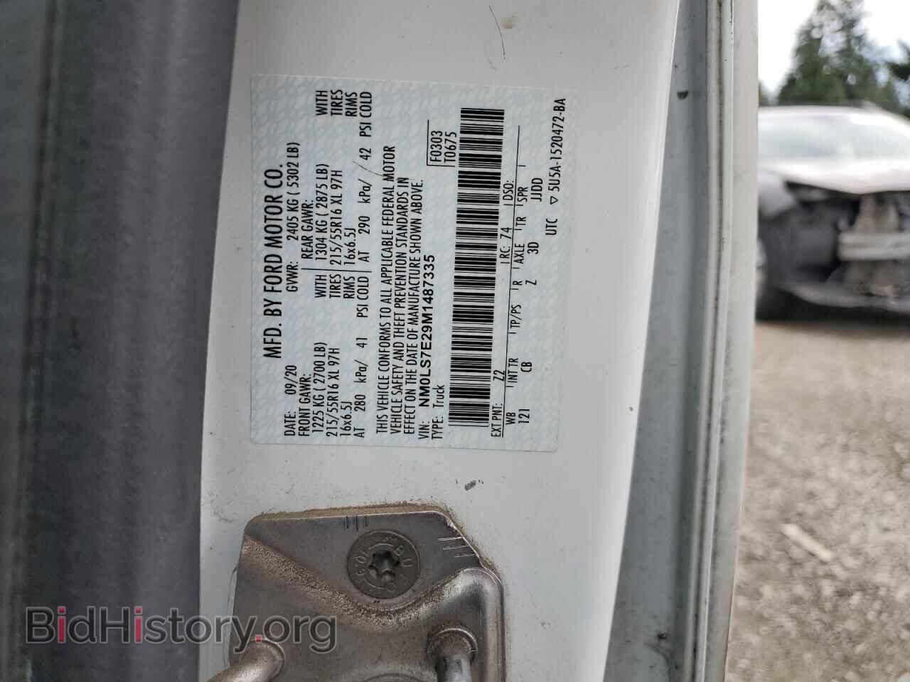2021 FORD TRANSIT - VIN: NM0LS7E29M1487335 - Фото 14