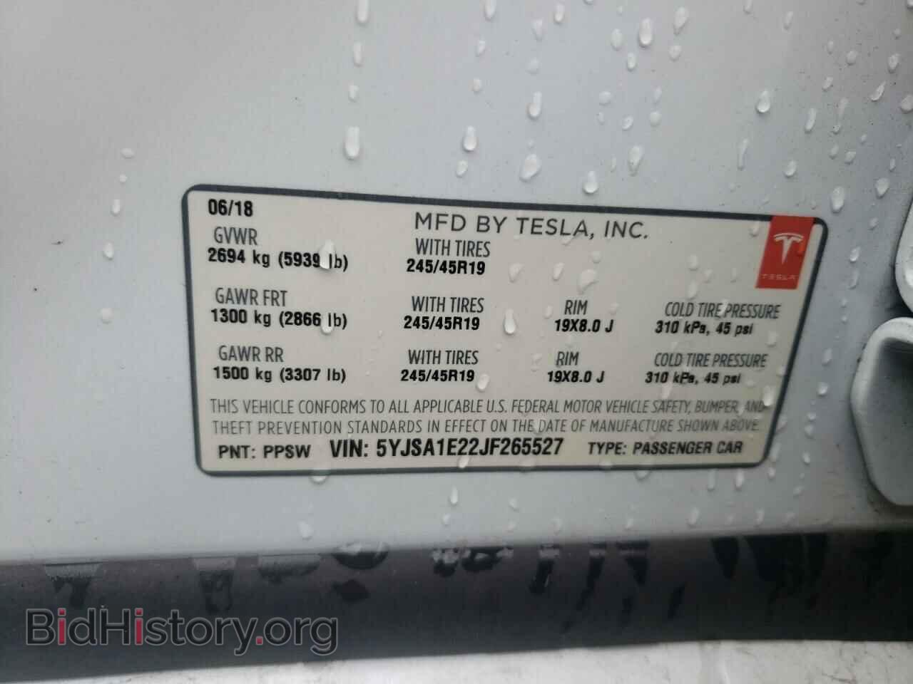 2018 TESLA MODEL S - VIN: 5YJSA1E22JF265527 - Photo 10