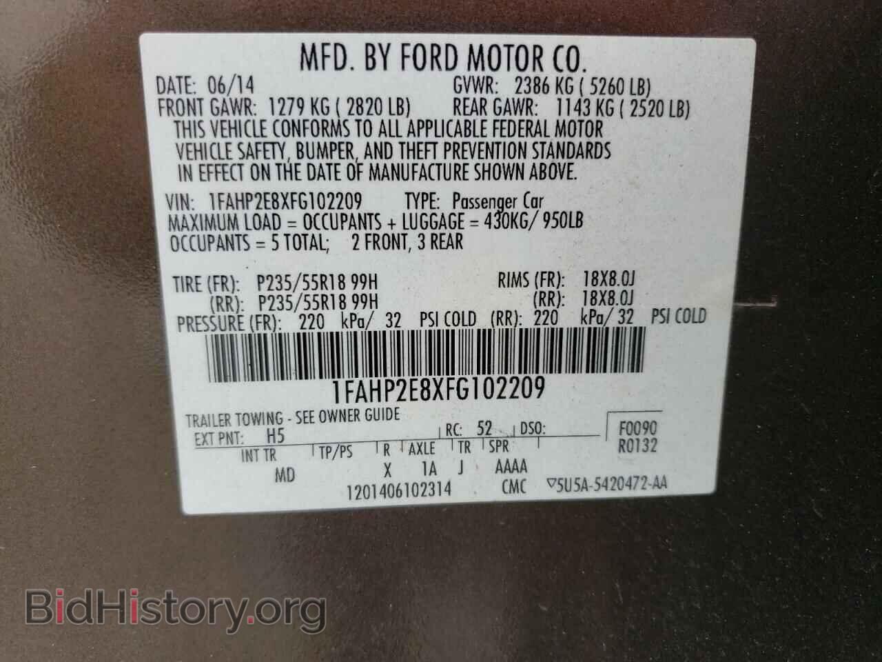 2015 FORD TAURUS - VIN: 1FAHP2E8XFG102209 - Photo 10