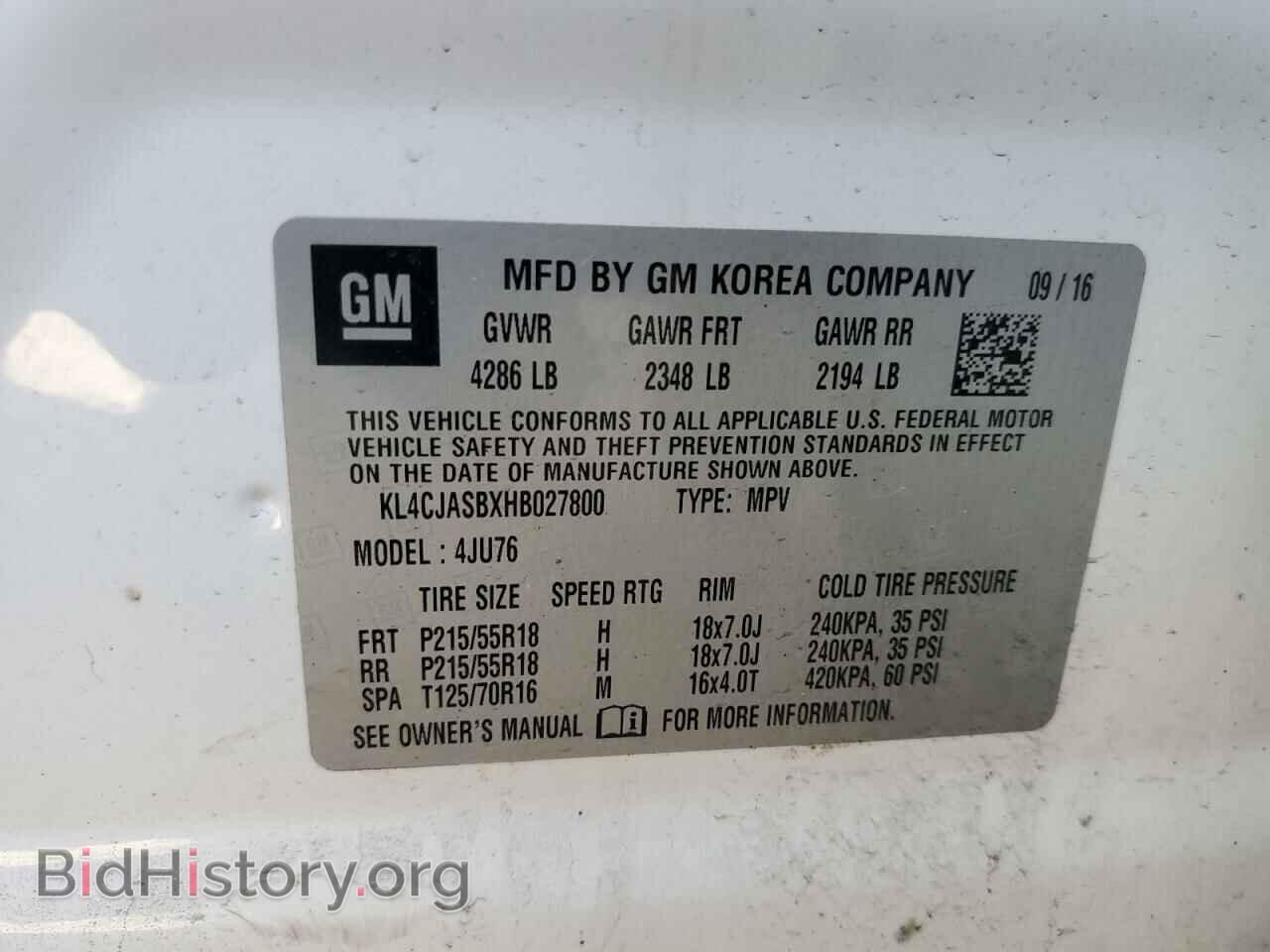 2017 BUICK ENCORE - VIN: KL4CJASBXHB027800 - Photo 12