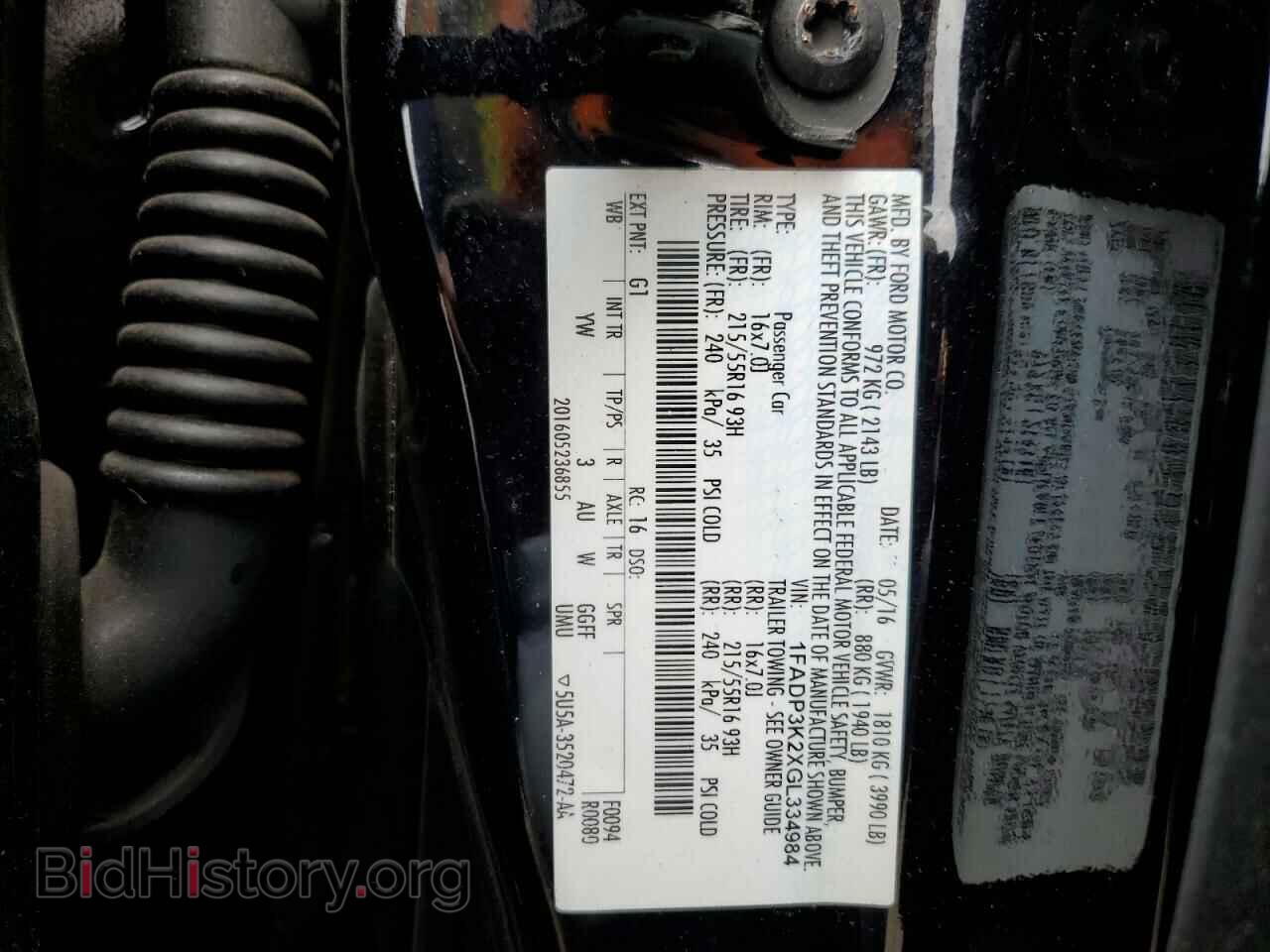 2016 FORD FOCUS - VIN: 1FADP3K2XGL334984 - Фото 12