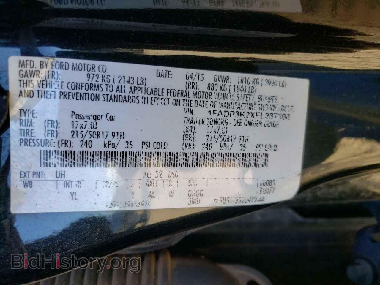 2015 FORD FOCUS - VIN: 1FADP3K2XFL287308 - Фото 10