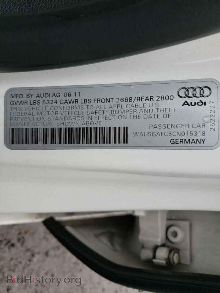 2012 AUDI A7 - VIN: WAUSGAFC5CN015318 - Фото 10