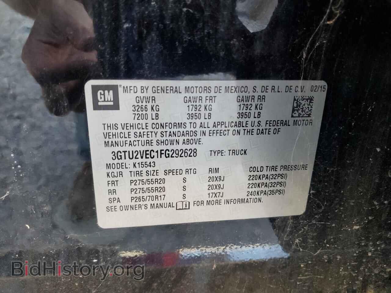 2015 GMC SIERRA - VIN: 3GTU2VEC1FG292628 - Фото 12