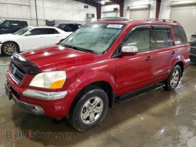 2005 Honda PILOT EXL, red — VIN 5FNYF18655B018874, Copart