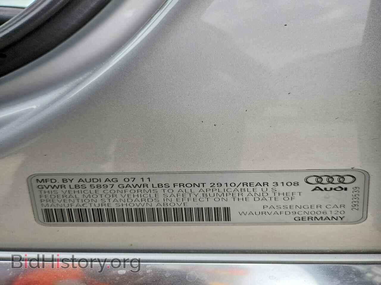 2012 AUDI A8 - VIN: WAURVAFD9CN006120 - Photo 12