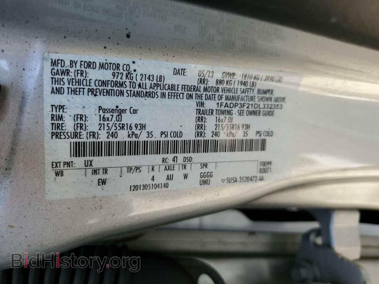 2013 FORD FOCUS - VIN: 1FADP3F21DL332353 - Фото 12