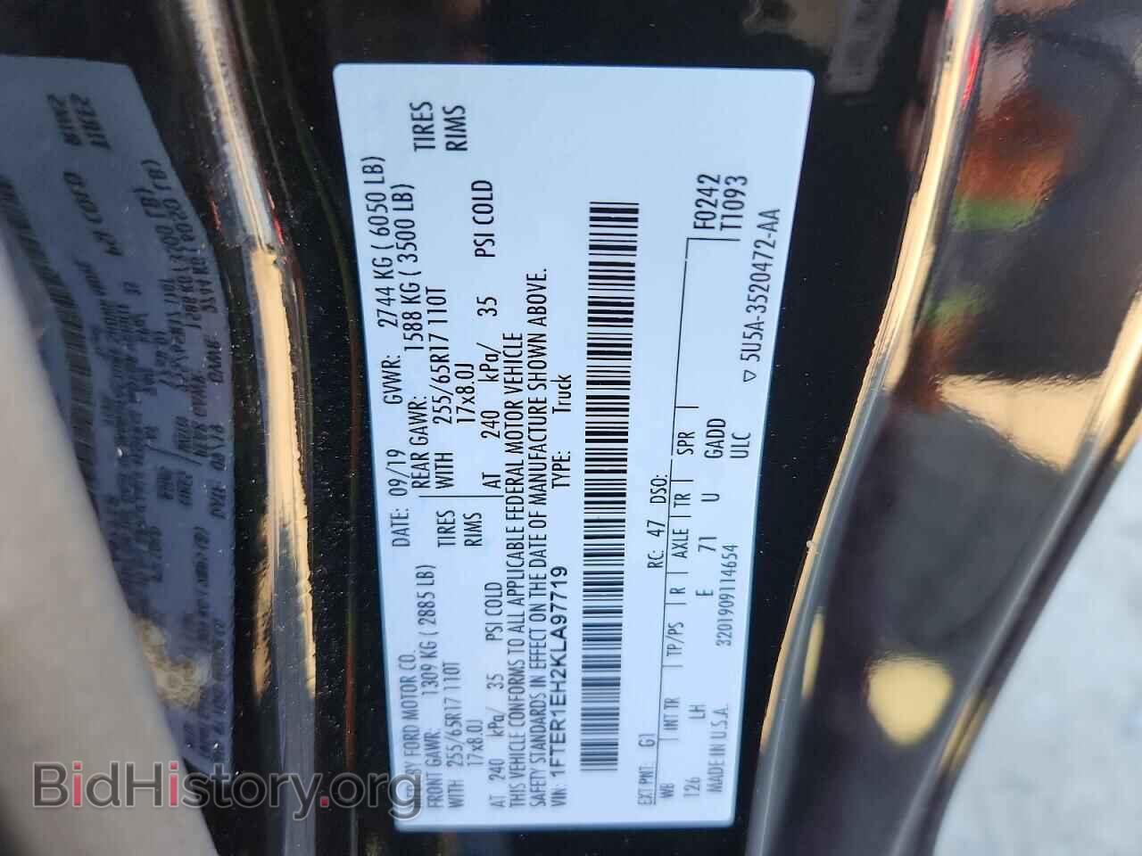 2019 FORD RANGER - VIN: 1FTER1EH2KLA97719 - Фото 12