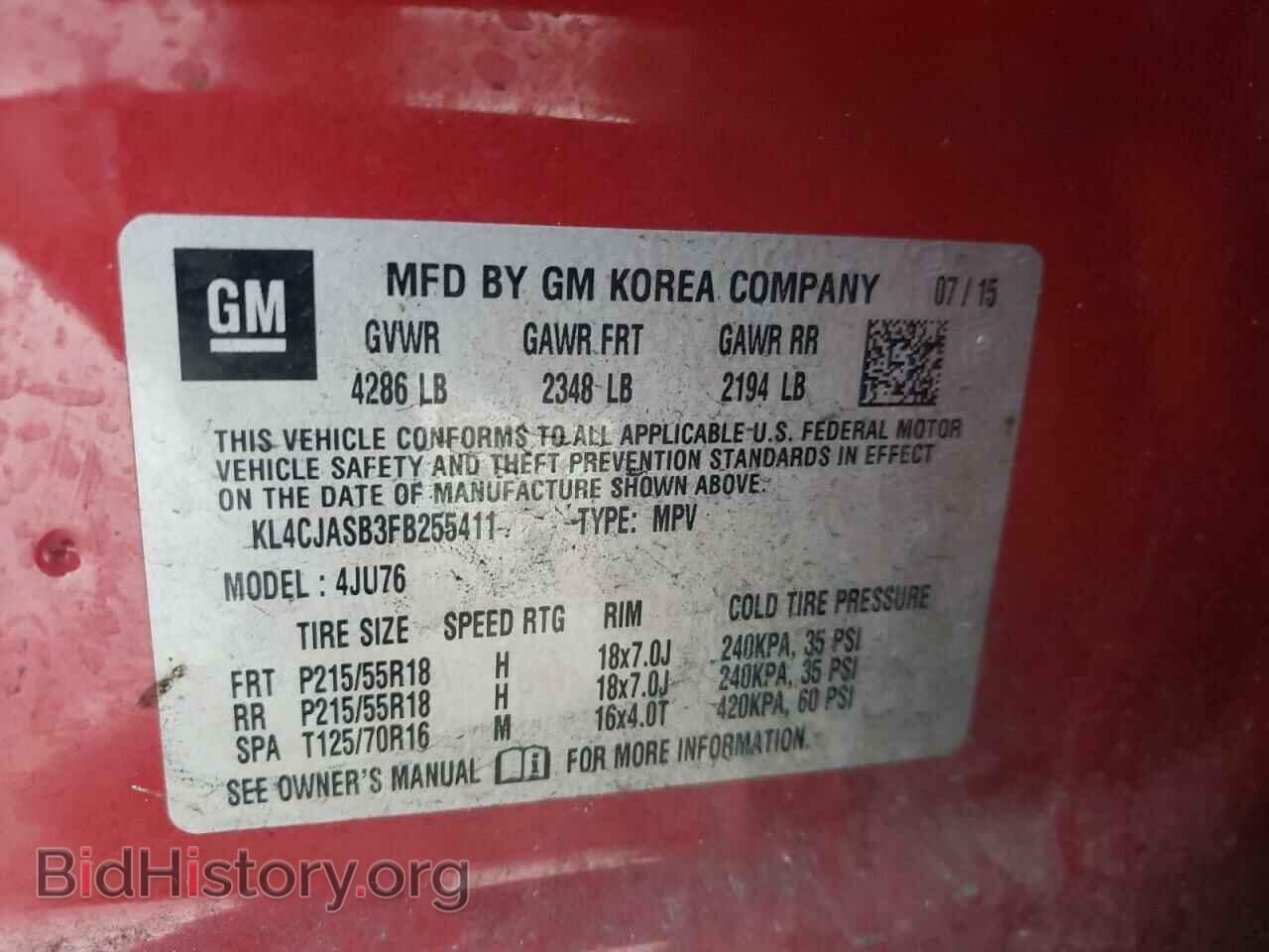 2015 BUICK ENCORE - VIN: KL4CJASB3FB255411 - Photo 10