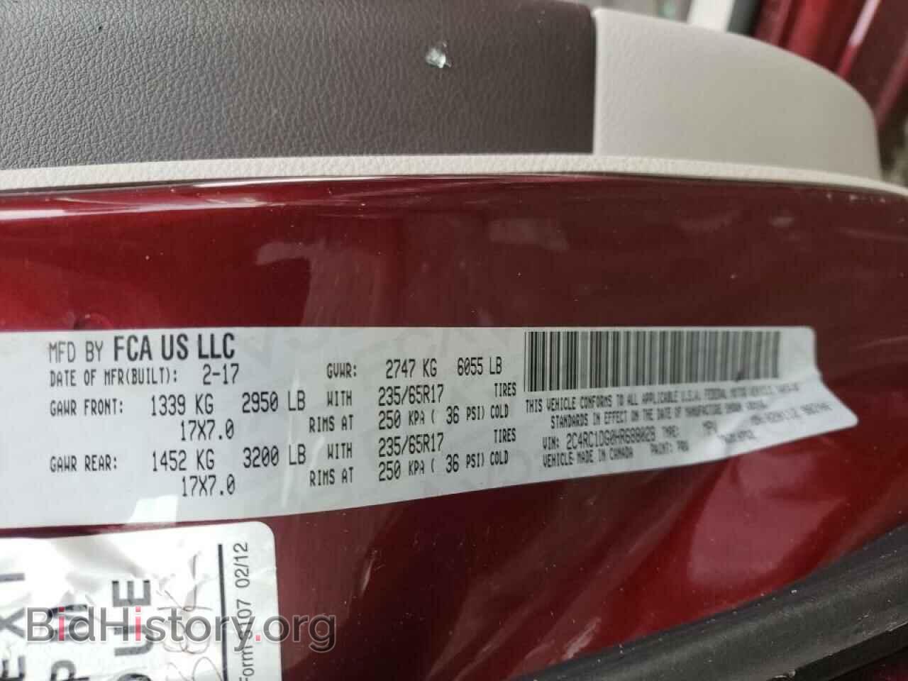 2017 CHRYSLER PACIFICA - VIN: 2C4RC1DG0HR688028 - Photo 10