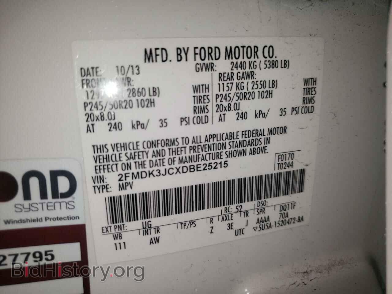 2013 FORD EDGE - VIN: 2FMDK3JCXDBE25215 - Photo 14