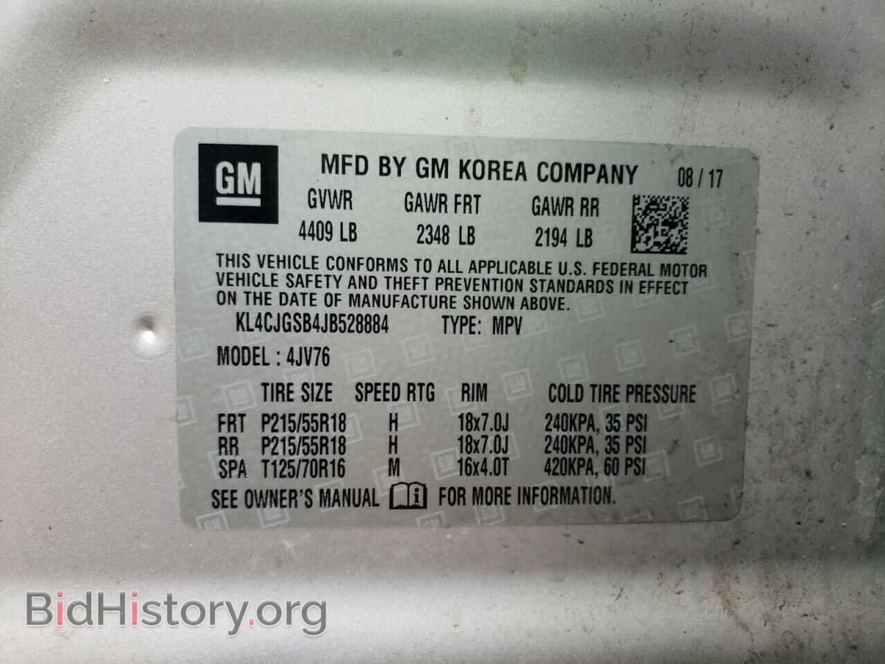 2018 BUICK ENCORE - VIN: KL4CJGSB4JB528884 - Фото 12