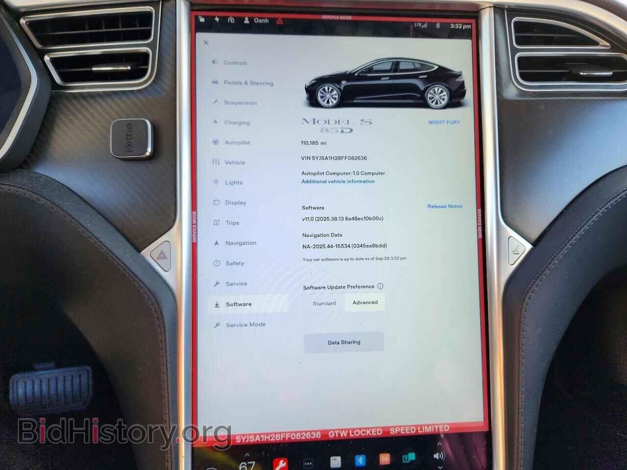 2015 TESLA MODEL S - VIN: 5YJSA1H28FF082636 - Фото 9