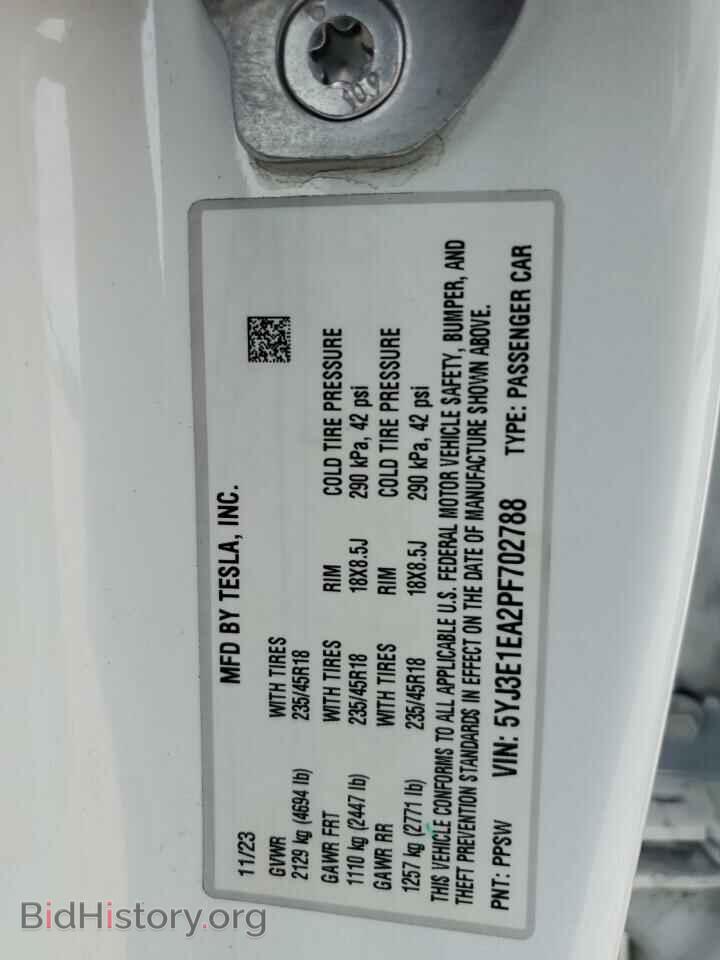 2023 TESLA MODEL 3 - VIN: 5YJ3E1EA2PF702788 - Фото 13