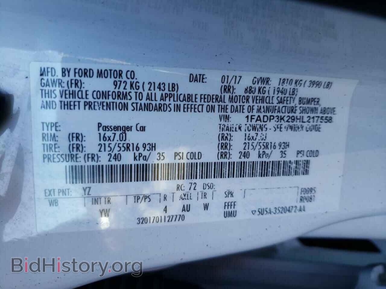 2017 FORD FOCUS - VIN: 1FADP3K29HL217558 - Фото 10