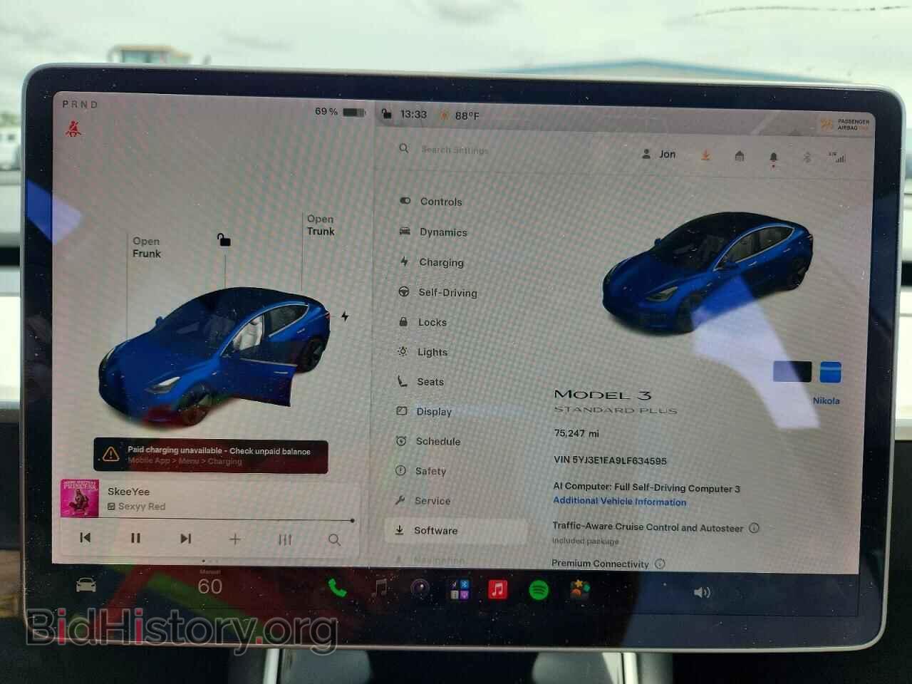 2020 TESLA MODEL 3 - VIN: 5YJ3E1EA9LF634595 - Photo 9
