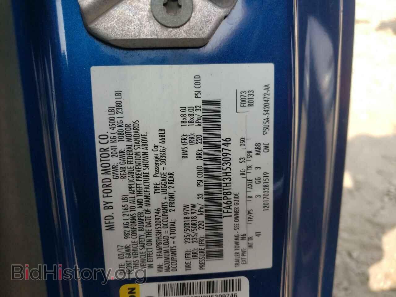 2017 FORD ALL Models - VIN: 1FA6P8TH3H5309746 - Photo 9