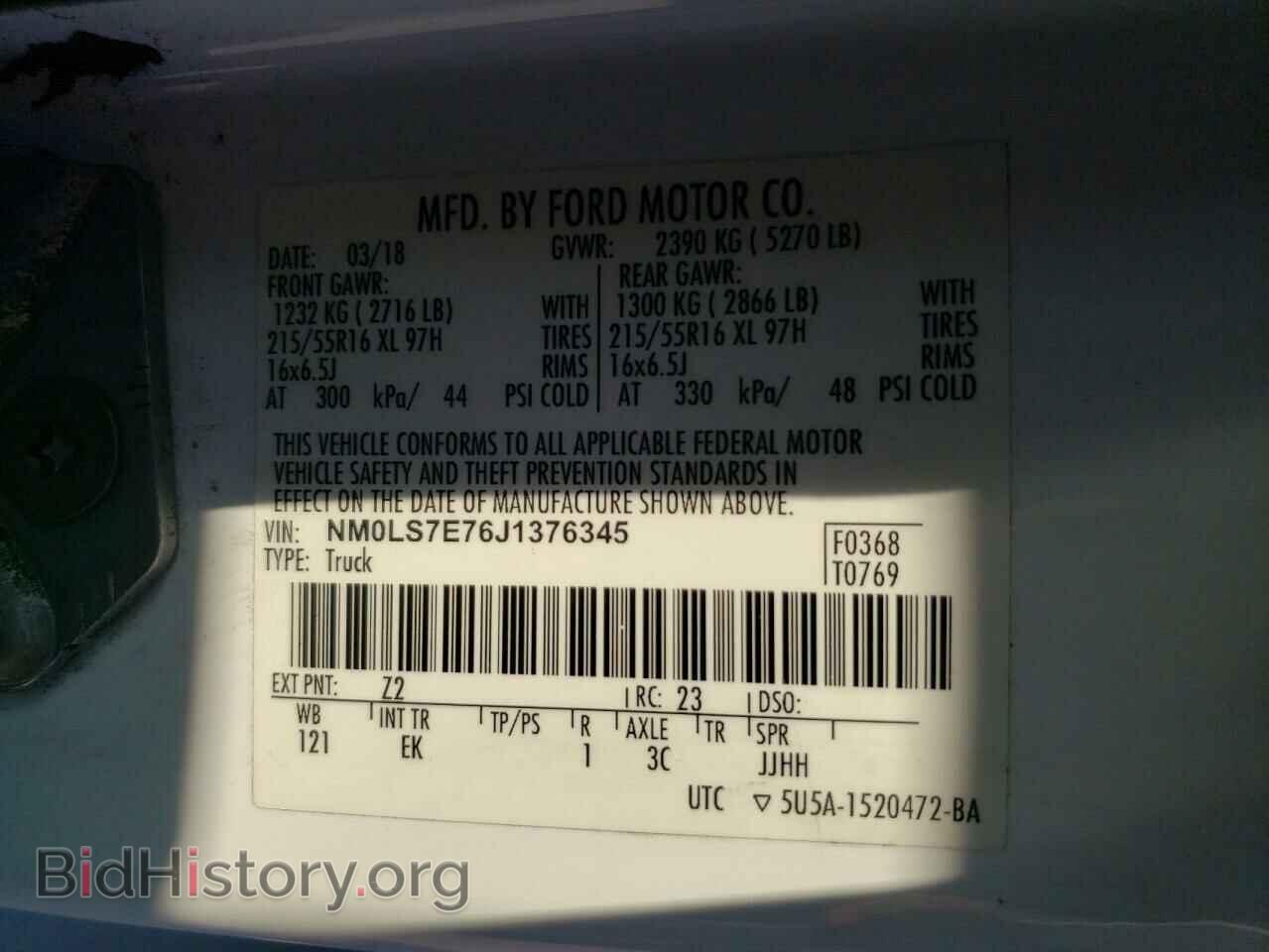 2018 FORD TRANSIT - VIN: NM0LS7E76J1376345 - Фото 13