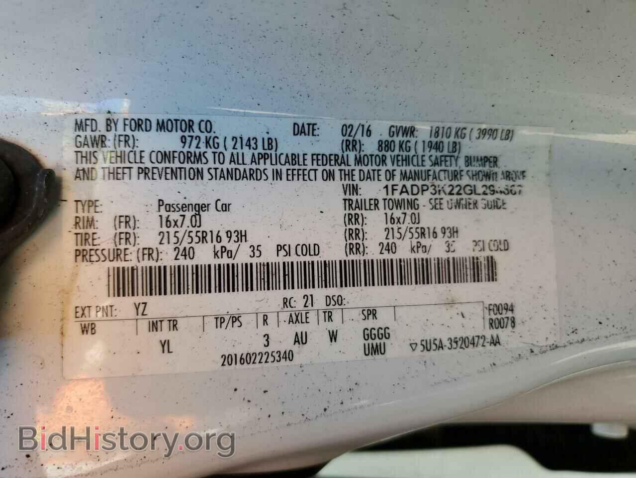 2016 FORD FOCUS - VIN: 1FADP3K22GL294867 - Фото 12