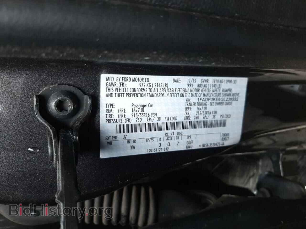 2016 FORD FOCUS - VIN: 1FADP3KE6GL230552 - Фото 10