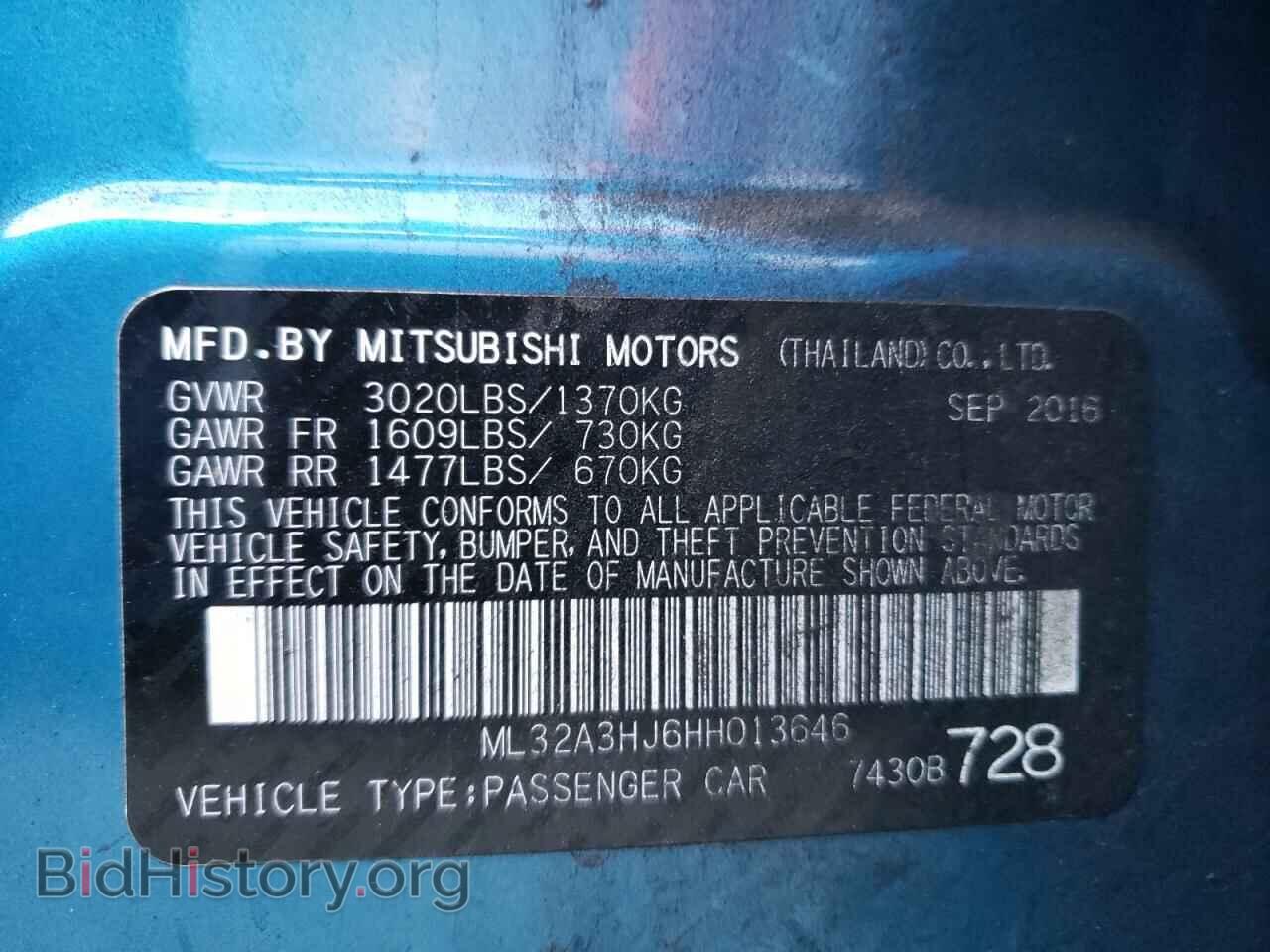 2017 MITSUBISHI MIRAGE - VIN: ML32A3HJ6HH013646 - Фото 10