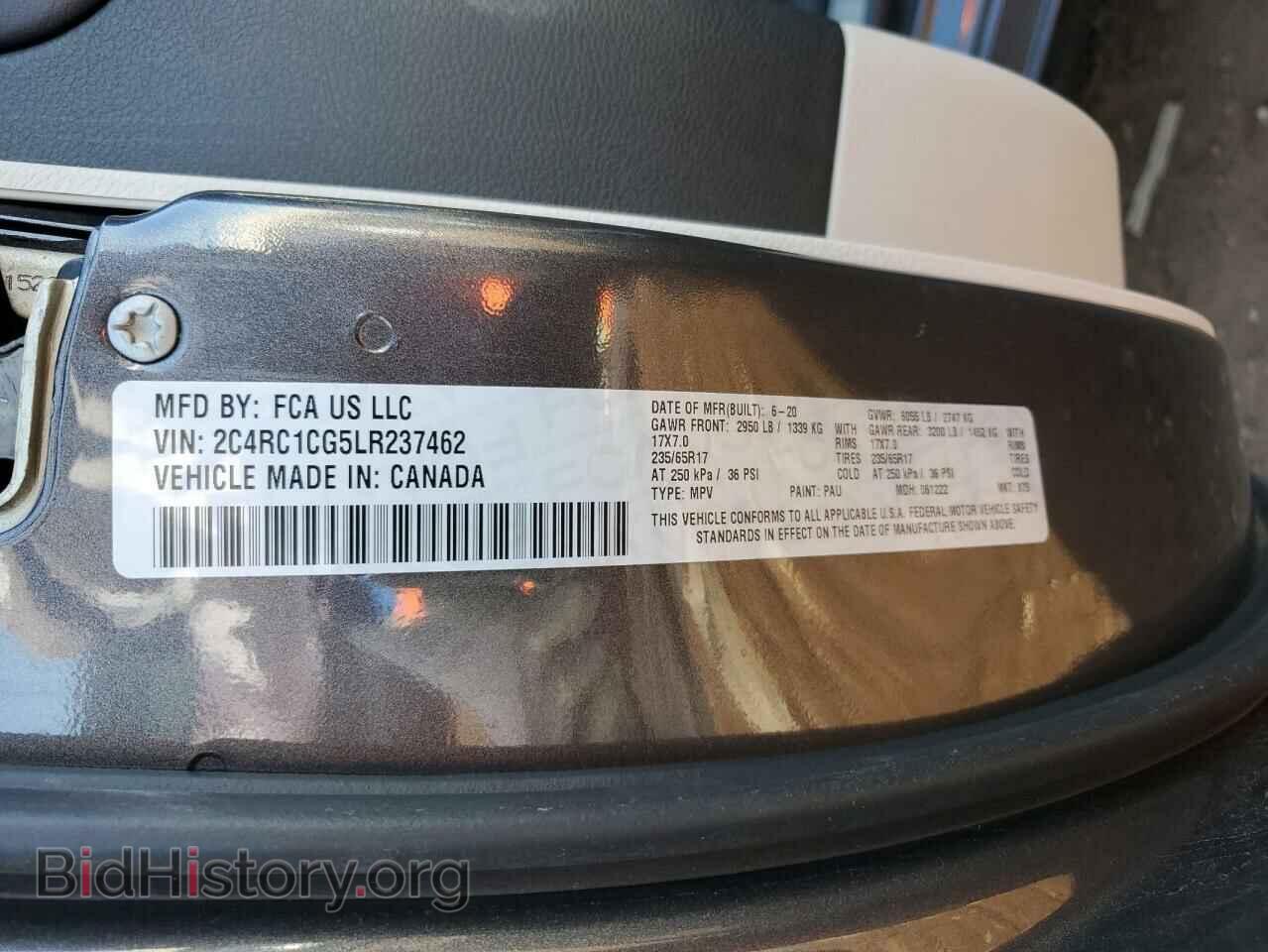 2020 CHRYSLER MINIVAN - VIN: 2C4RC1CG5LR237462 - Фото 14