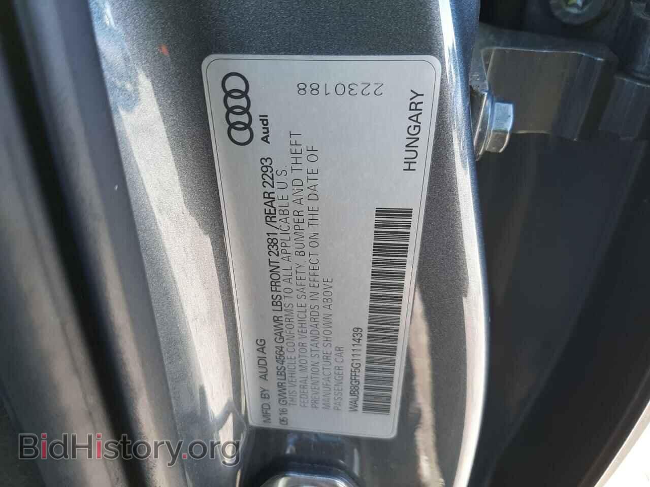 2016 AUDI A3 - VIN: WAUB8GFF5G1111439 - Фото 12