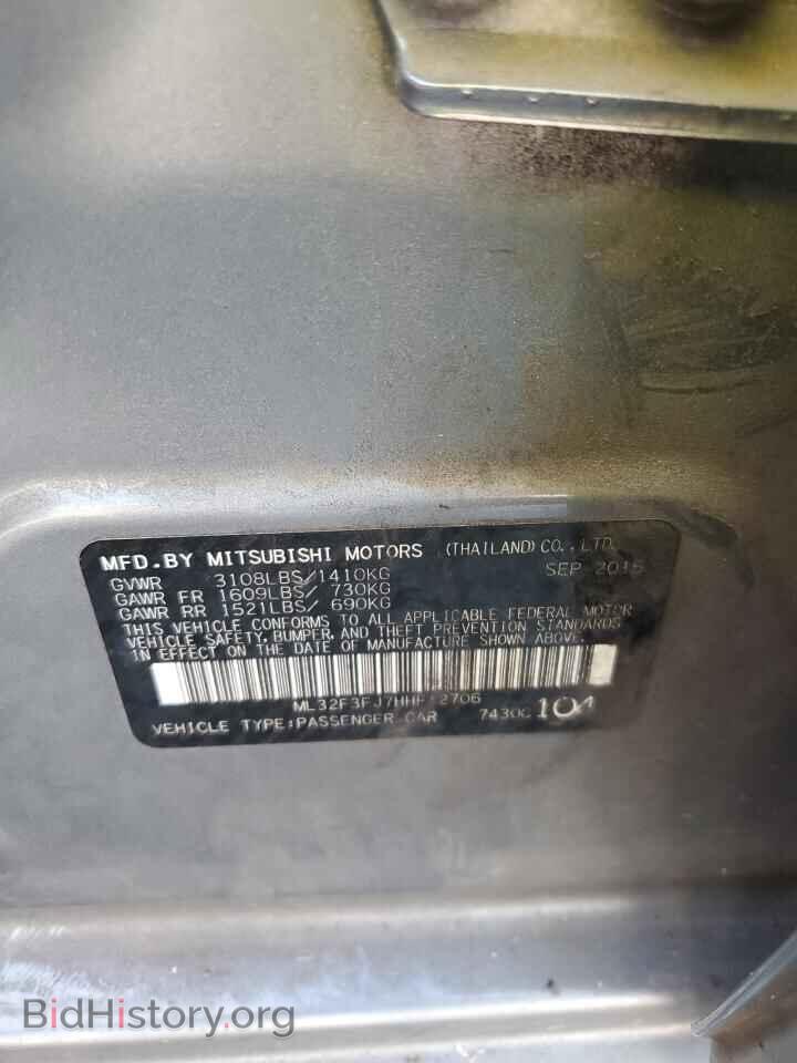 2017 MITSUBISHI MIRAGE - VIN: ML32F3FJ7HHF12706 - Фото 12