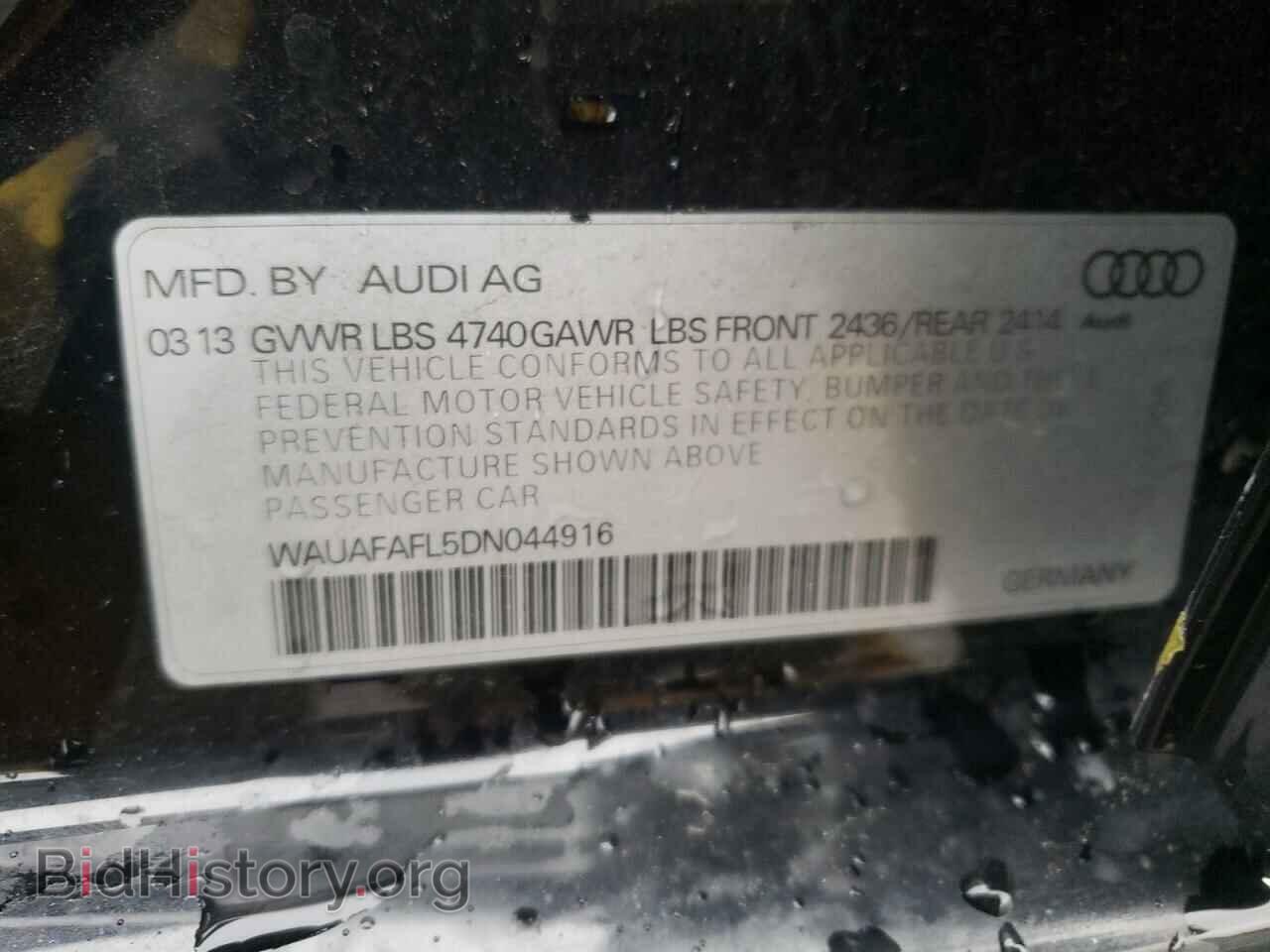 2013 AUDI A4 - VIN: WAUAFAFL5DN044916 - Фото 10