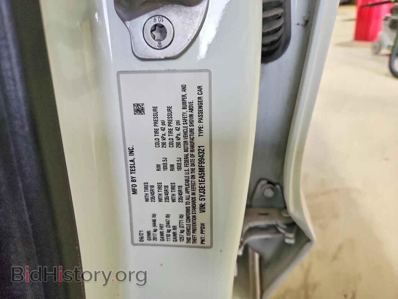 2021 TESLA MODEL 3 - VIN: 5YJ3E1EA5MF994321 - Photo 12