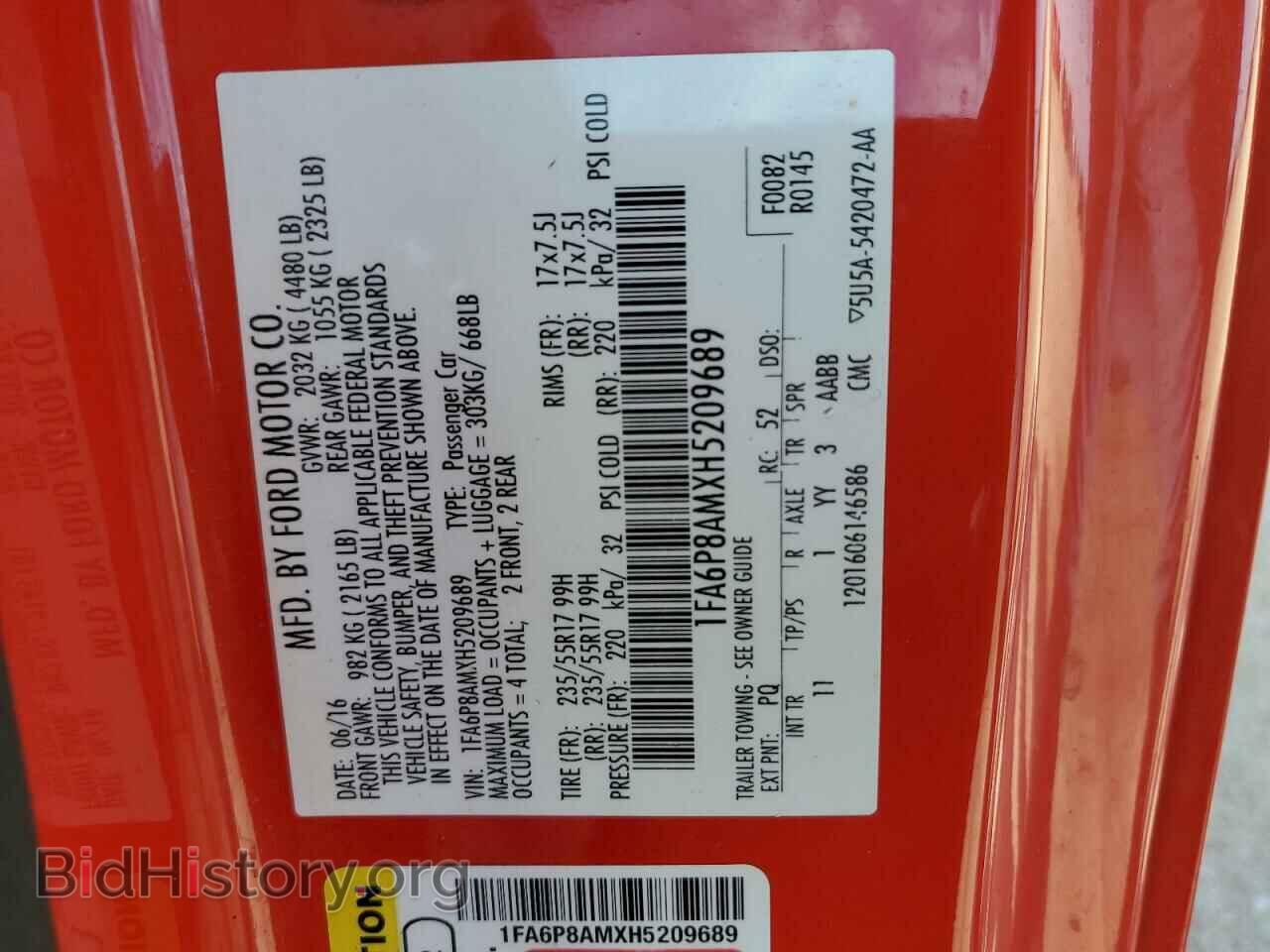 2017 FORD ALL Models - VIN: 1FA6P8AMXH5209689 - Фото 13