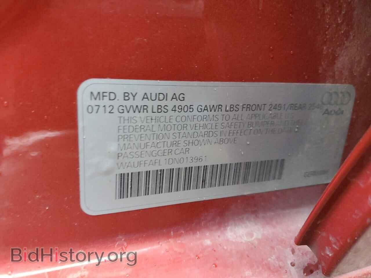 2013 AUDI A4 - VIN: WAUFFAFL1DN013961 - Фото 12