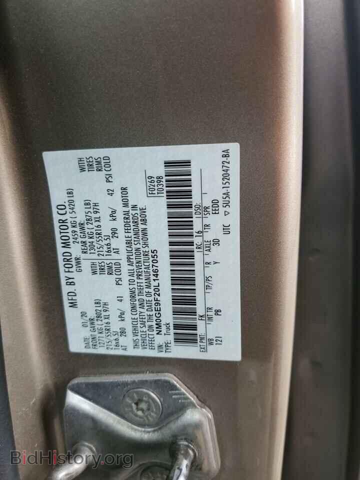 2020 FORD TRANSIT - VIN: NM0GE9F20L1467055 - Фото 13