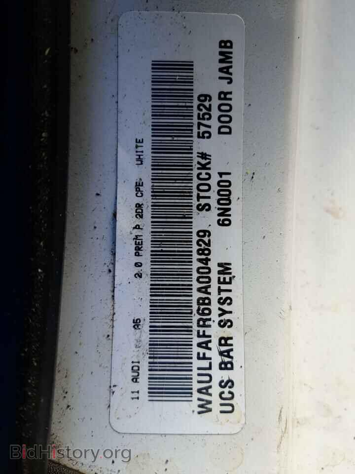 2011 AUDI A5 - VIN: WAULFAFR6BA004829 - Фото 13