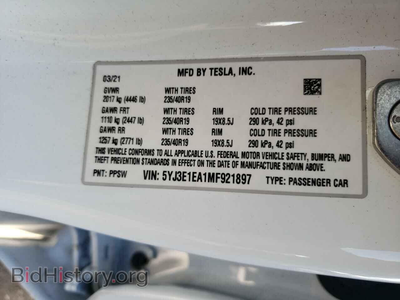 2021 TESLA MODEL 3 - VIN: 5YJ3E1EA1MF921897 - Photo 10