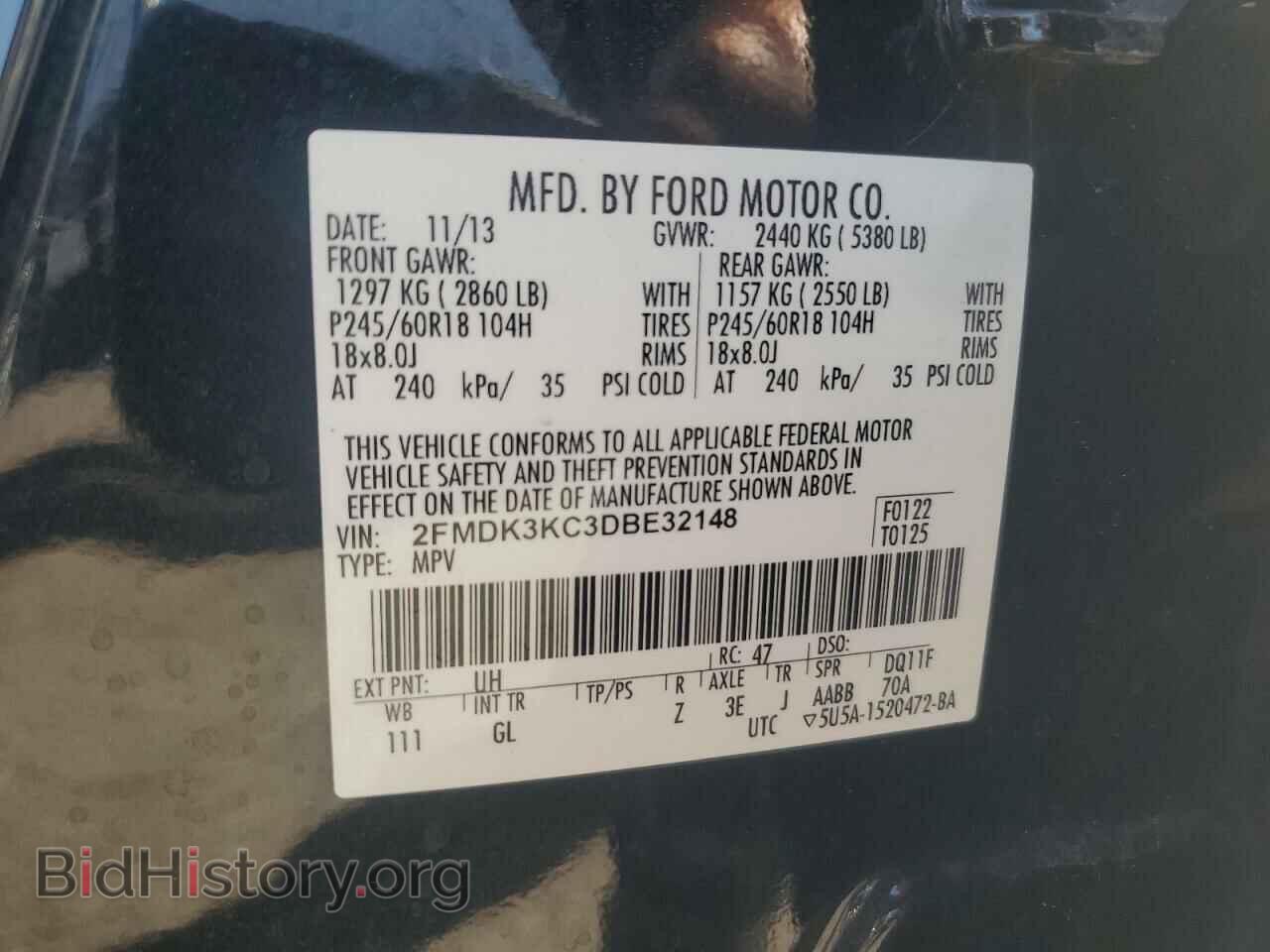 2013 FORD EDGE - VIN: 2FMDK3KC3DBE32148 - Photo 13