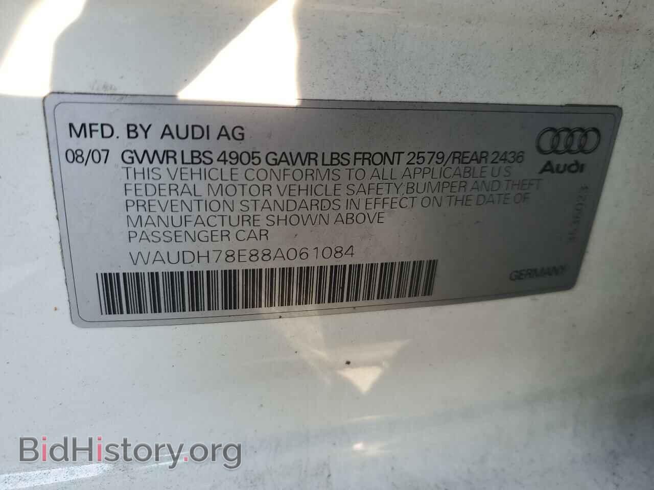 2008 AUDI A4 - VIN: WAUDH78E88A061084 - Фото 12