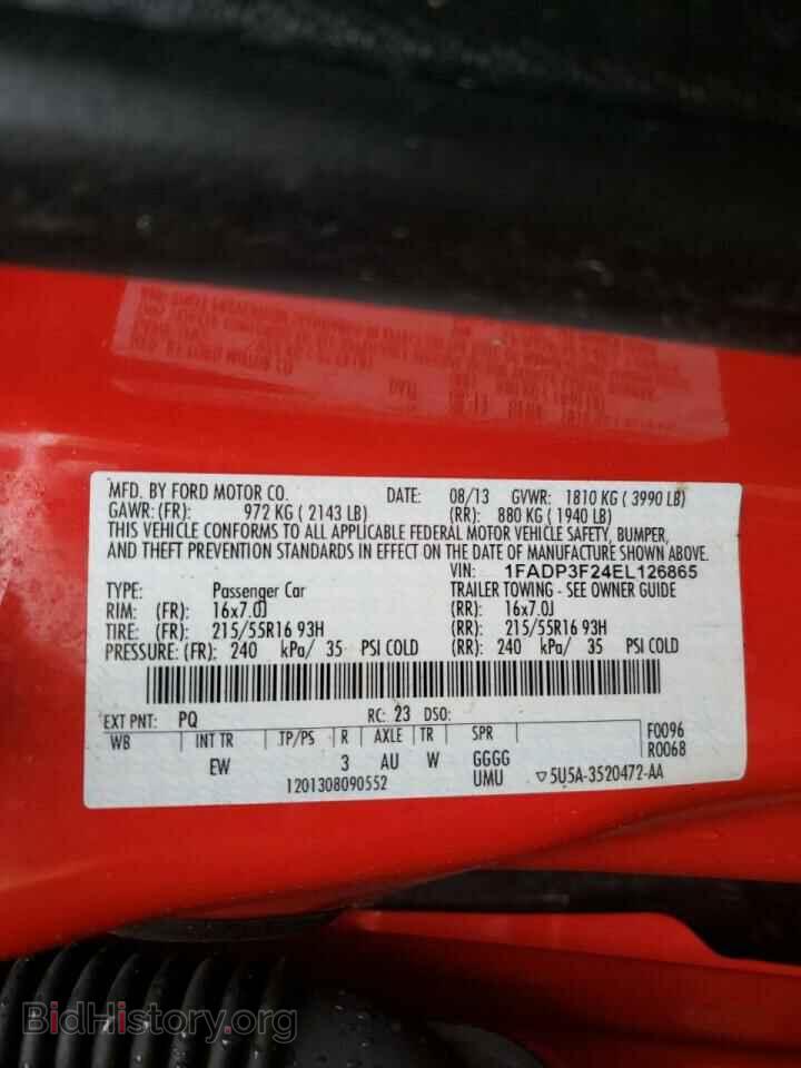2014 FORD FOCUS - VIN: 1FADP3F24EL126865 - Фото 10
