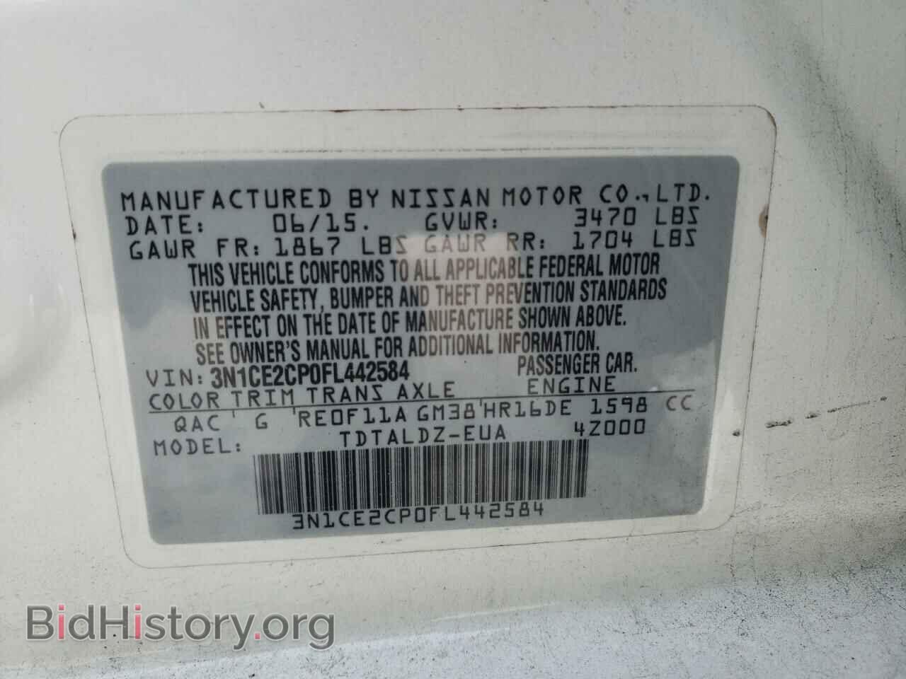 2015 NISSAN VERSA - VIN: 3N1CE2CP0FL442584 - Photo 10