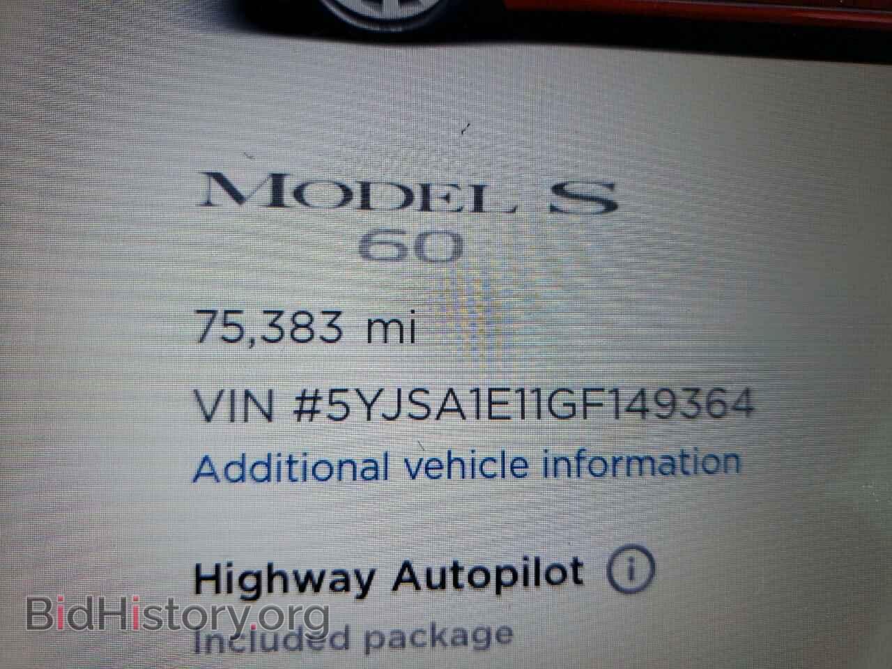 2016 TESLA MODEL S - VIN: 5YJSA1E11GF149364 - Фото 8