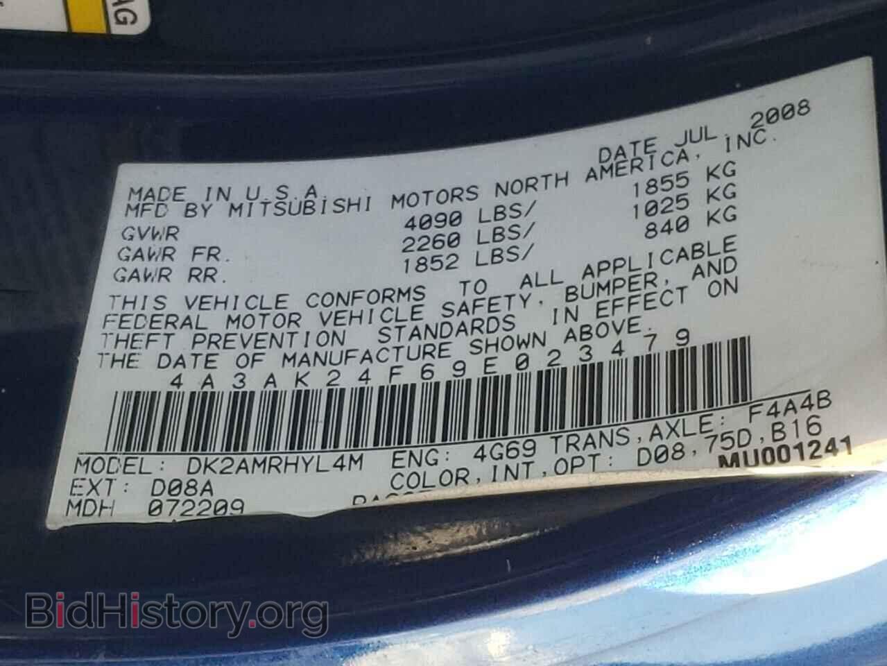 2009 MITSUBISHI ECLIPSE - VIN: 4A3AK24F69E023479 - Photo 10