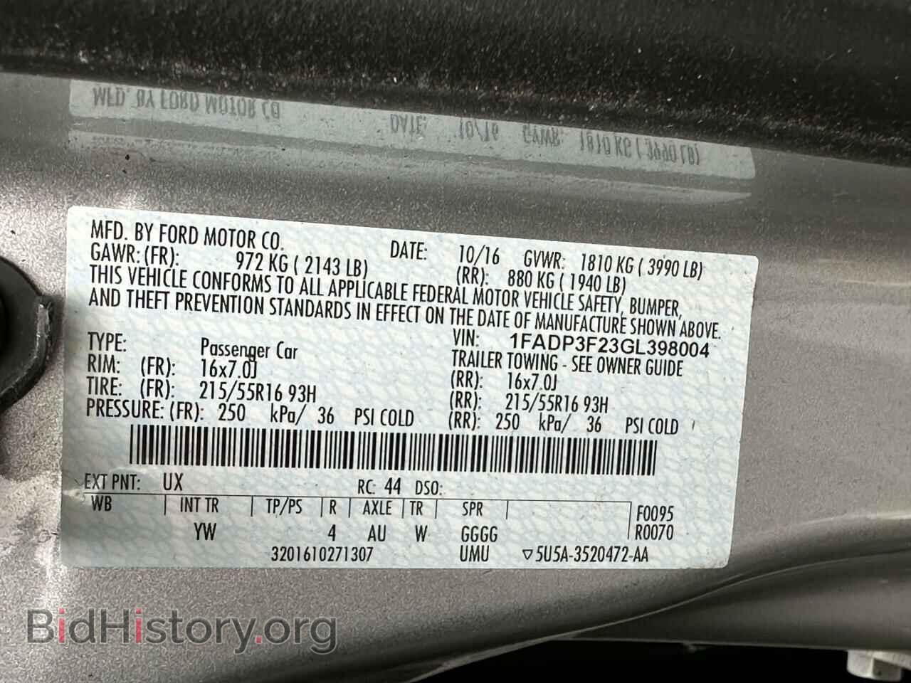 2016 FORD FOCUS - VIN: 1FADP3F23GL398004 - Photo 10