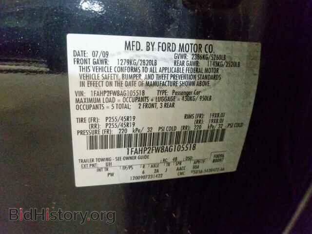 2010 FORD TAURUS - VIN: 1FAHP2FW8AG105518 - Фото 10
