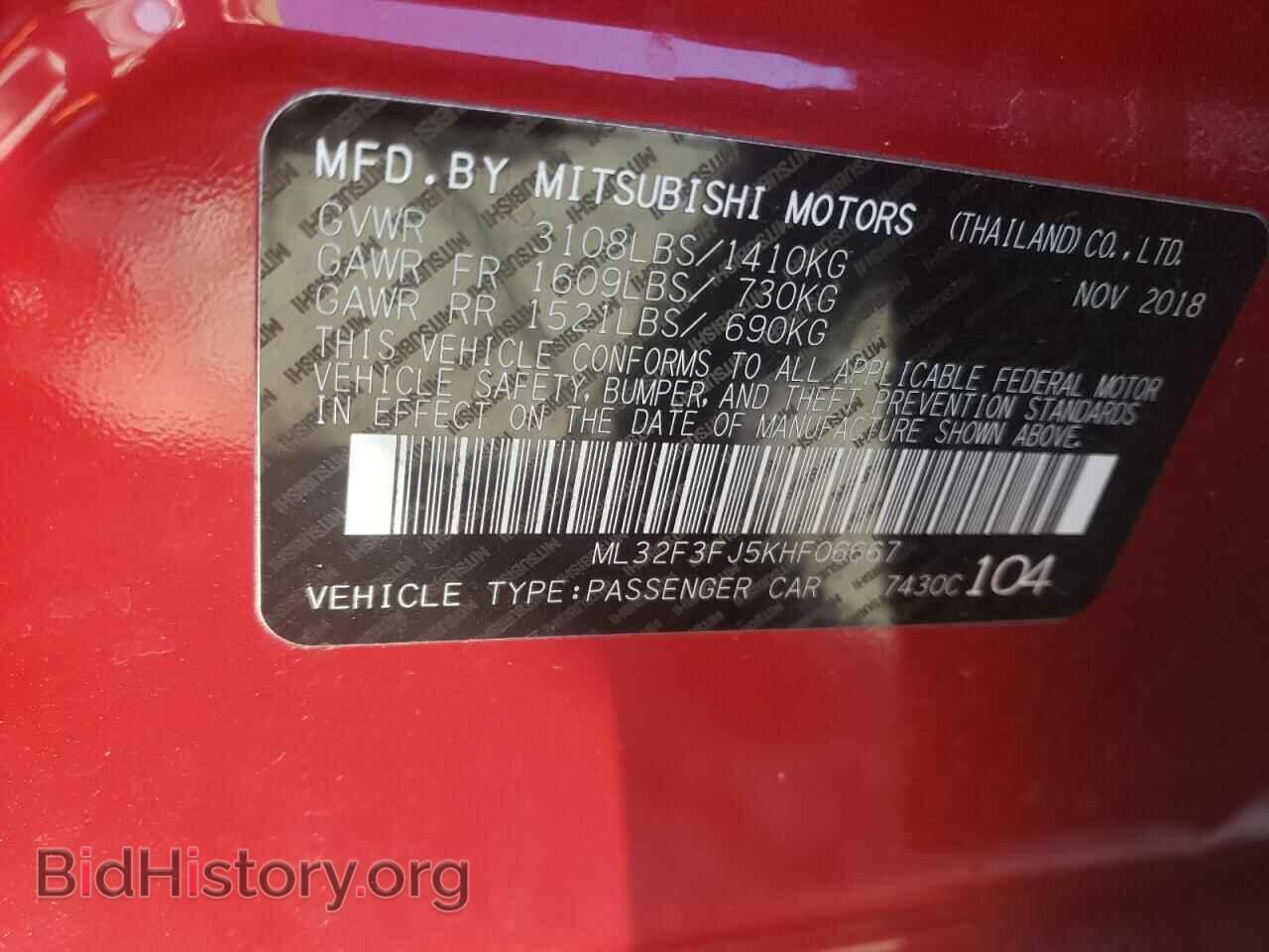 2019 MITSUBISHI MIRAGE - VIN: ML32F3FJ5KHF06667 - Фото 10