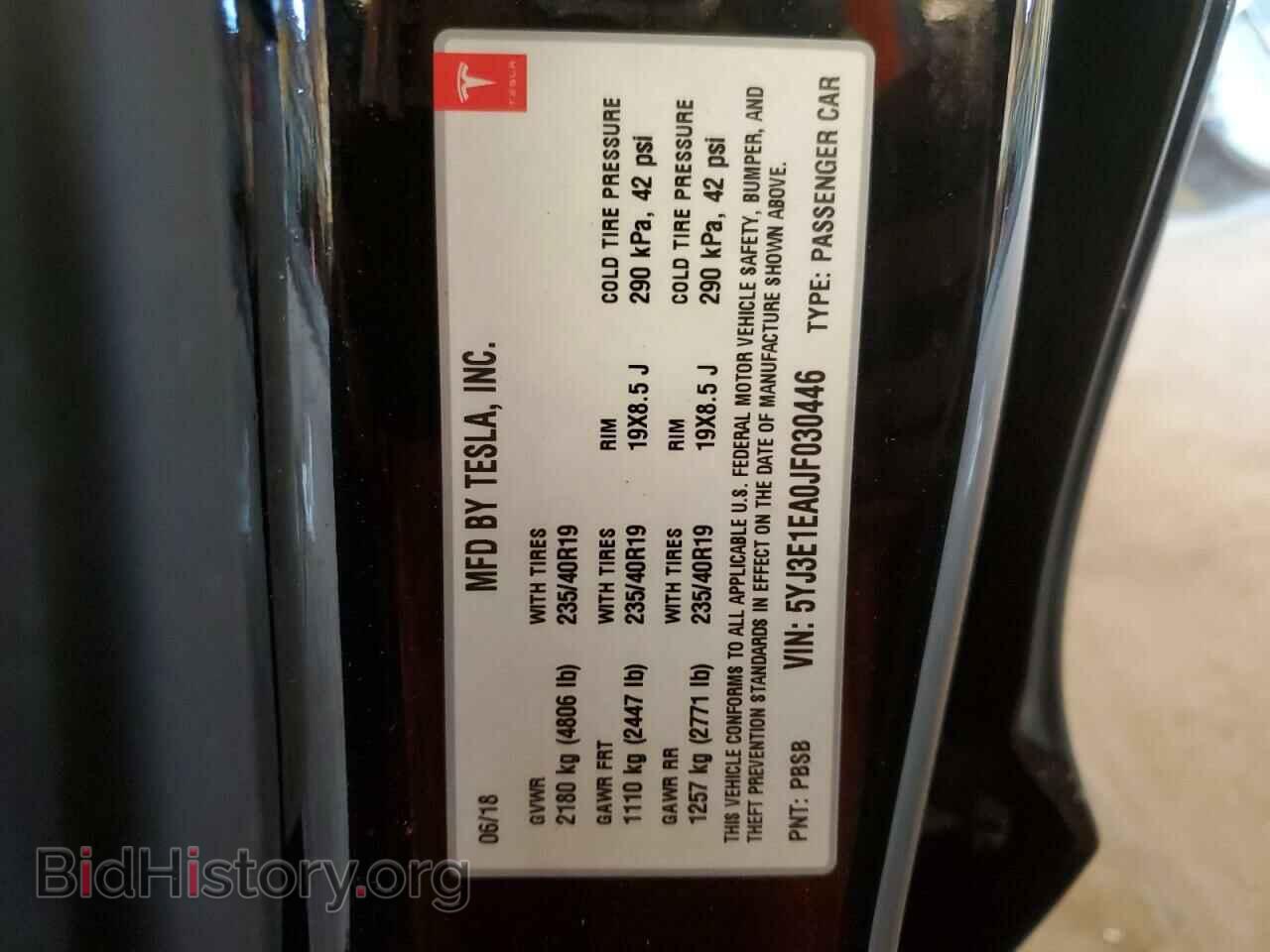 2018 TESLA MODEL 3 - VIN: 5YJ3E1EA0JF030446 - Photo 13