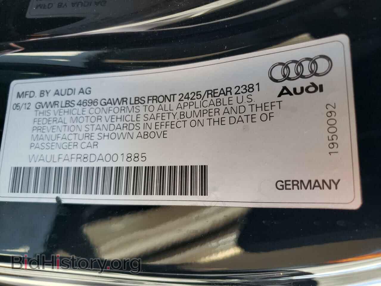 2013 AUDI A5 - VIN: WAULFAFR8DA001885 - Фото 13